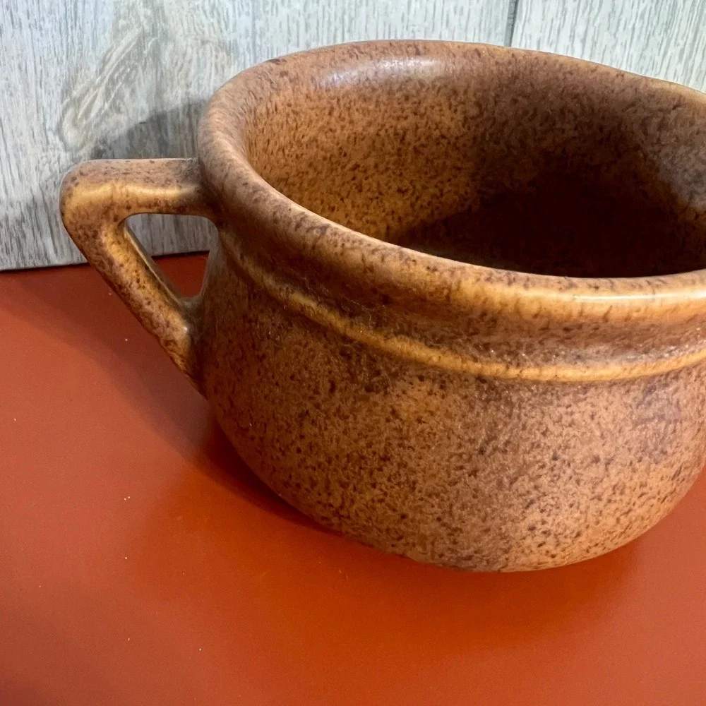 Vintage‎ Brown Speckled Stoneware Creamer Pitcher Mid Century Modern Farmhouse